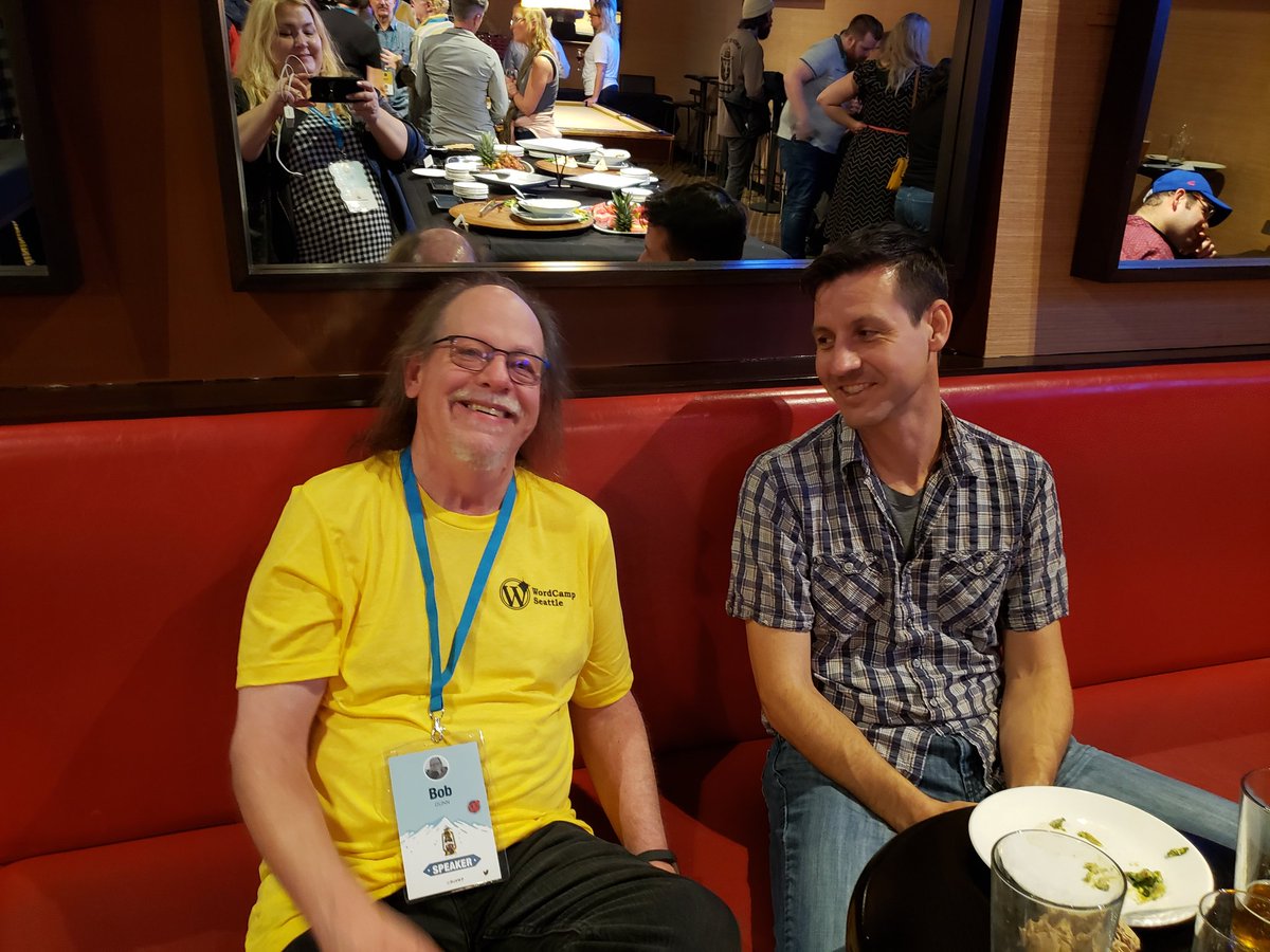 nilefloresmedia's tweet photo. WordCamp memories from WordCamp Seattle 2019 #WCSEA
@BobWP @ChrisWiegman @webtw @mkopala
#WordPress #wordpresswebsite https://t.co/BVtrQdY49G