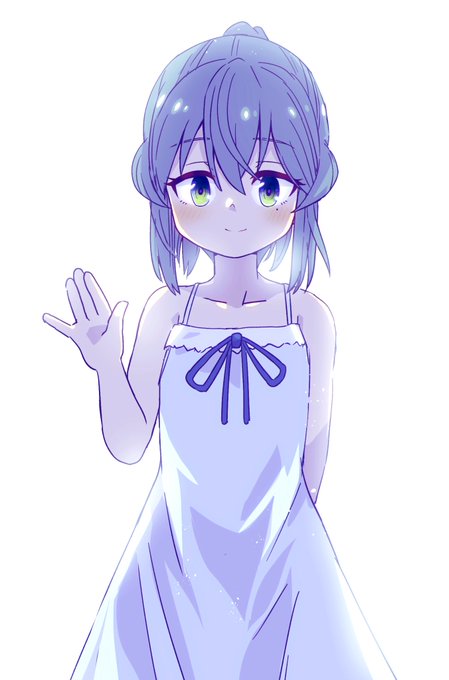 「blue hair sundress」 illustration images(Latest)