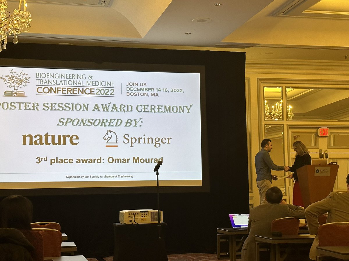 thechowlab's tweet photo. Super impressed with the @ChEnected BTM poster session! Congratulations to the winners @MKarkanitsa (@ChristmanLab), @gk1simone (@GrattoniLab), &amp; @omar_on_a_chip (@YYZscientist) &amp; thank you to @Nature_NPJ #regenerativemedicine and @natrevbioeng for sponsoring the prizes! 🎉 🍾 https://t.co/rgkVMc6jMo