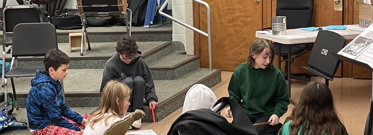 I adore this group! It’s so great to see them work with the high schoolers as well! When we juggle rehearsal spaces you go where there is a free section of floor! Fantastic group of students! 🎶🥁🎶