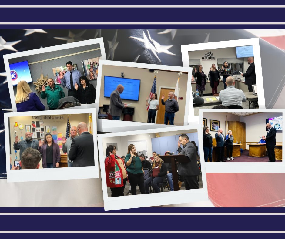 This week our districts and county office swore in their new or continuing board members for their new terms. Congratulations to all! Thank you for your service to the betterment of education for the students of Kings County.