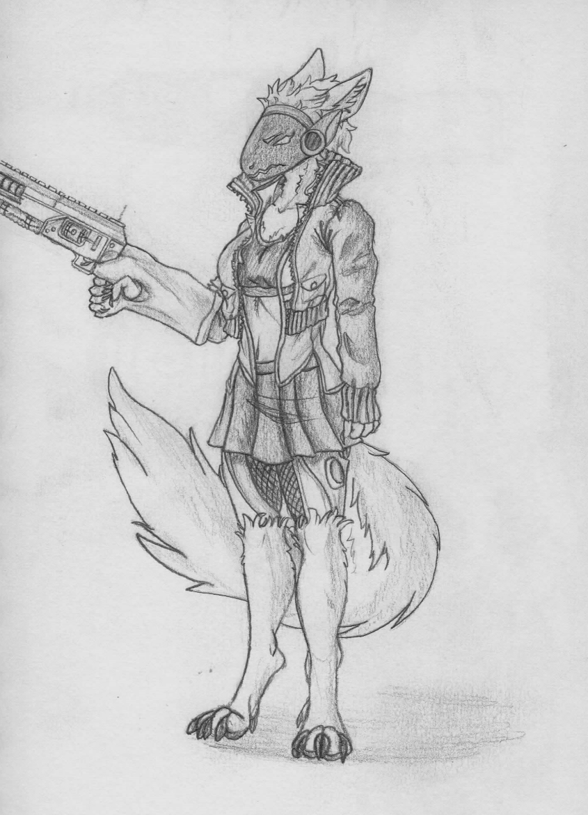brikkchynn's tweet image. I started drawing the gun in the wrong place and just rolled with it lol
Funi Protogen lady