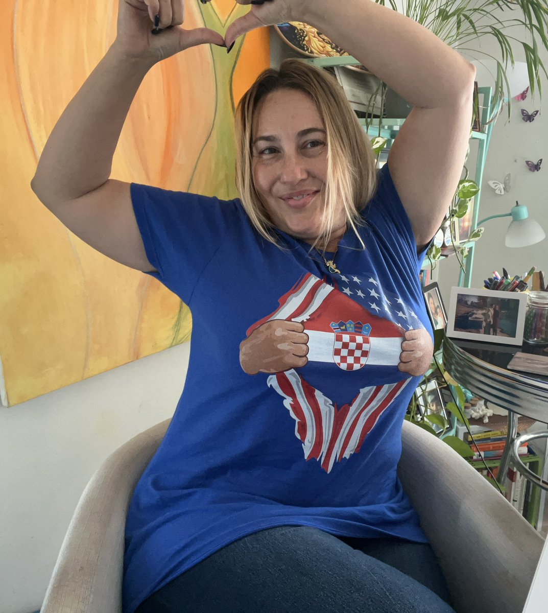 michellestrbich's tweet photo. So proud of the achievement, effort, and passion from our Croatian Soccer Team! My new t-shirt says it all! Hrvatska you have my ❤️!!!!!

🇭🇷🇭🇷🇭🇷🇭🇷🇭🇷🇭🇷🇭🇷🇭🇷

We got this!! 

#Croatia #WorldCup2022 #hrvatska #vatreni #soccer https://t.co/8o4c4XjKgh