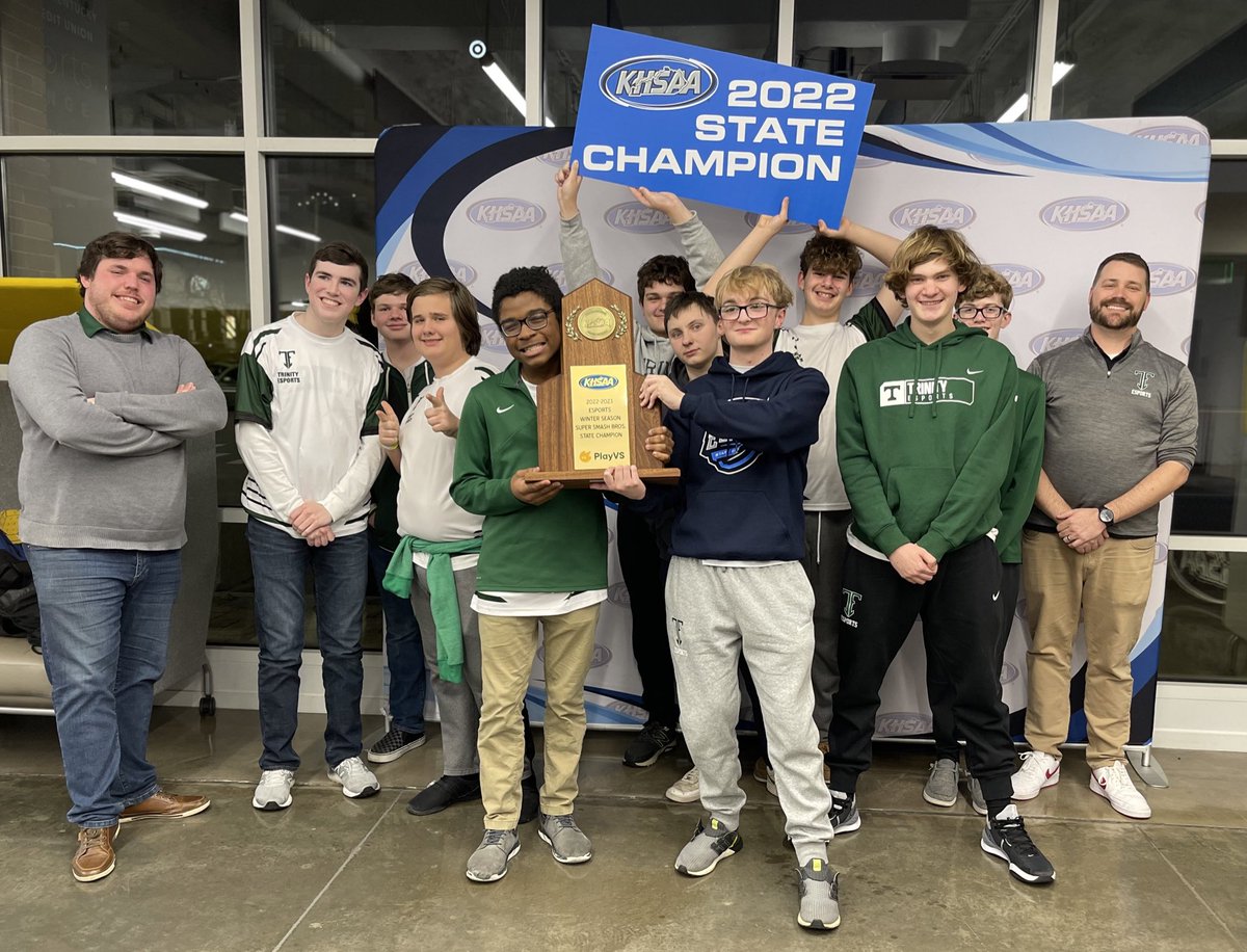 khsaaevents's tweet photo. Congrats Smash Bros. CHAMPION TRINITY (Louisville) in 2022 KHSAA Esports Winter Championships presented by @UK_HealthCare @khsaa #khses https://t.co/W5goNRRyt3