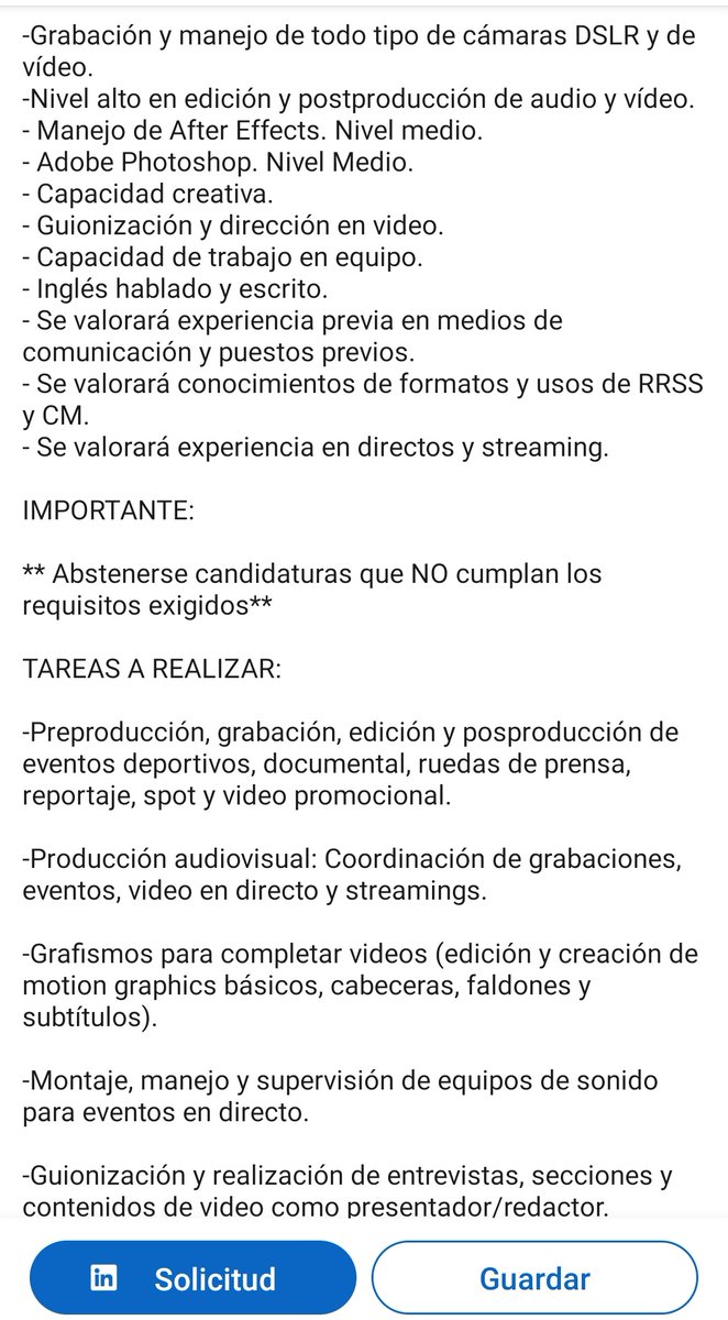 sitocamTV's tweet photo. 🧐 "Ojo al dato" con los Requisitos que Demandan en una Oferta de Trabajo de Operador de Cámara 🎥 https://t.co/QgyWBS4tn3