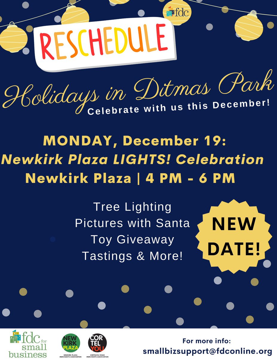 Don't miss our annual Newkirk Plaza Holiday Event on Monday, December 19! Stop by 4- 6 PM for photos with Santa, Toy Giveaway & more!
