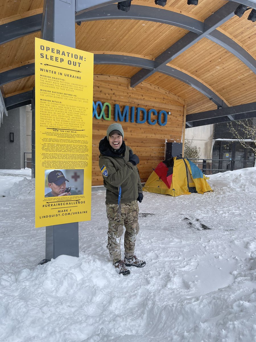 MarkJLindquist's tweet photo. OPERATION: SLEEP OUT in downtown FARGO, ND has launched! 5 hours down, 379 to go!! #OperationSleepOut #UkraineChallenge #Ukraine #JoeRogan #MrBeast #JimmyFallon #GoodMorningAmerica #retweetplease
https://t.co/1Og0FrPCGI https://t.co/P8n6tWifSs