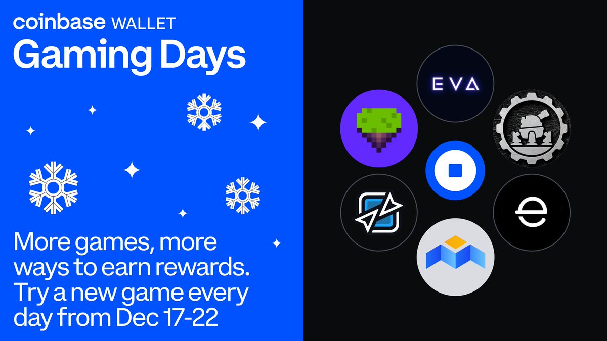 Gamers, ready to go?

✅Batteries charged
✅Weekend cleared
✅Coinbase Wallet installed