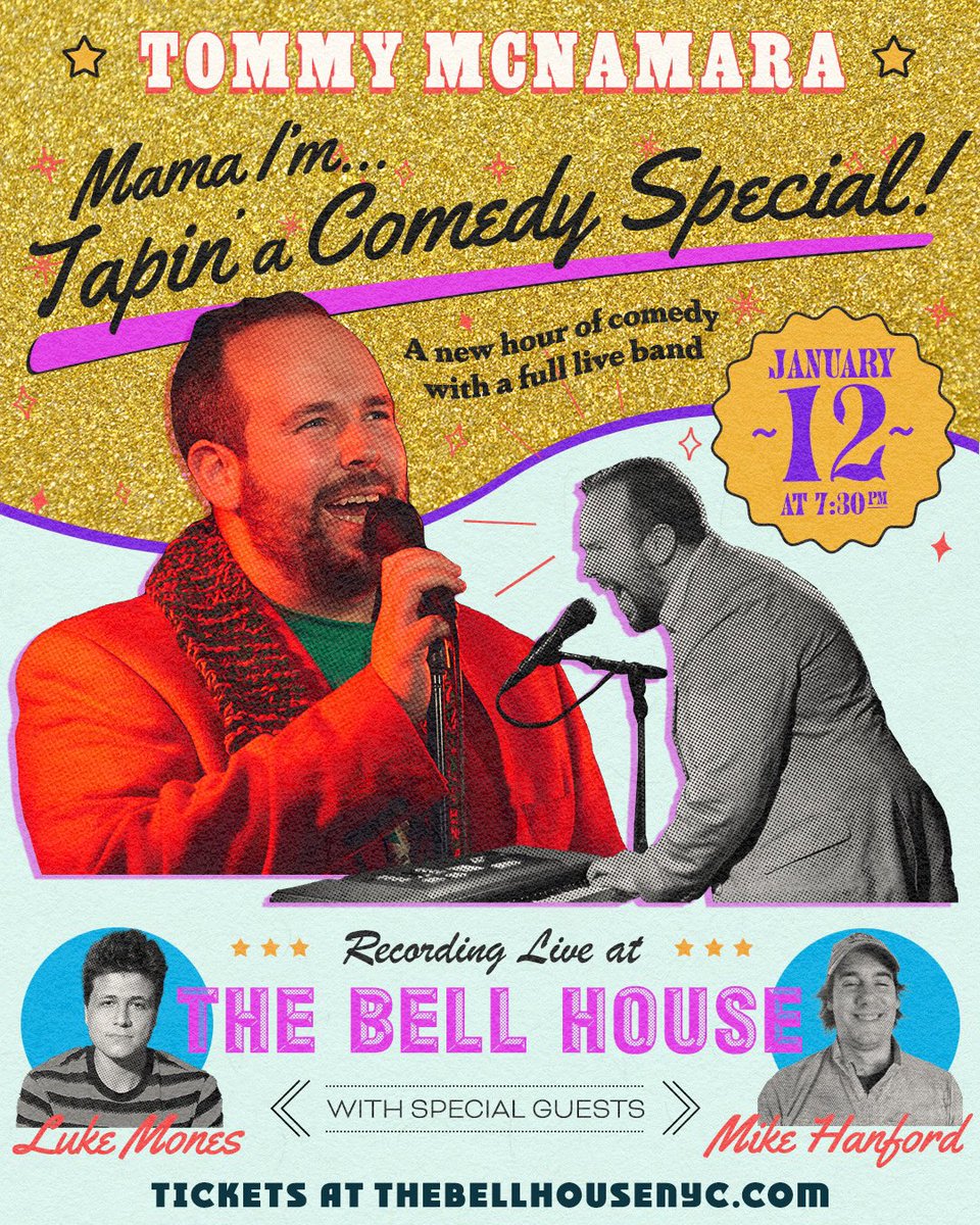 JANUARY 12th! 

I’m taping a special at <a href="/BellHouseNY/">The Bell House</a>  !

Opening sets by <a href="/MikeHanford/">Mike Hanford</a> and <a href="/LukeMones/">Luke Mones</a> ! 

Rocking band ft <a href="/MrChrisDonahue/">Chris Donahue</a> <a href="/1800PATBYRNE/">Pat Byrne</a> <a href="/Corndogobrien/">Kevin O'Brien</a> and more! 

Poster by <a href="/garbagecoven/">garth</a> with pics by <a href="/withreservation/">mindy tucker</a> 

Get your tix now let’s sell this thing out!