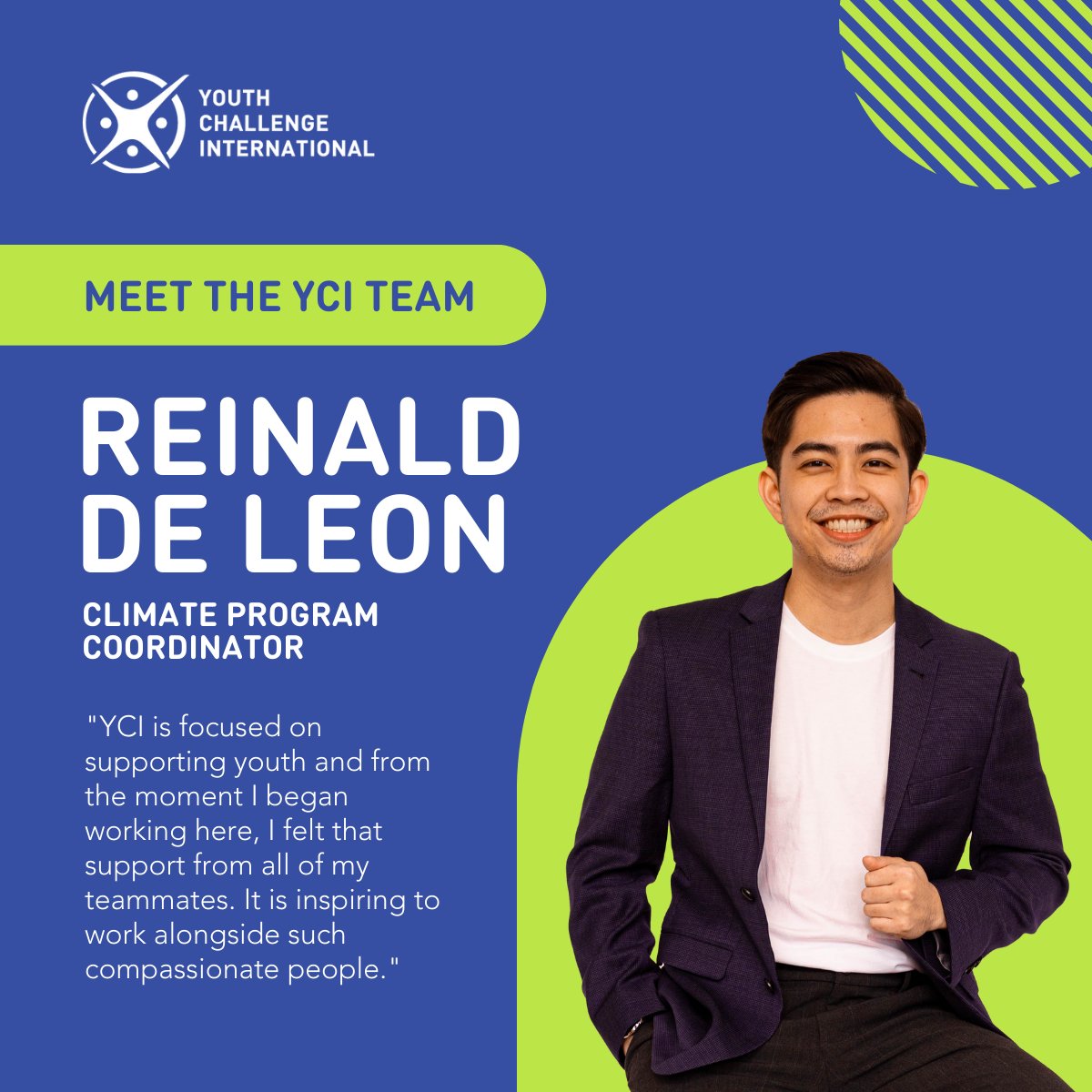 yci_org's tweet photo. #StaffFeatureFriday – Meet YCI’s Climate Program Coordinator, Reinald!
Reinald helps to deliver workshops and coach YCI’s #InnovateMYFuture participants to create community-based climate solutions.
Learn more about YCI’s #climateaction opportunities ➡️ https://t.co/sWxWFIaiE8 https://t.co/Q40jSAkP3z