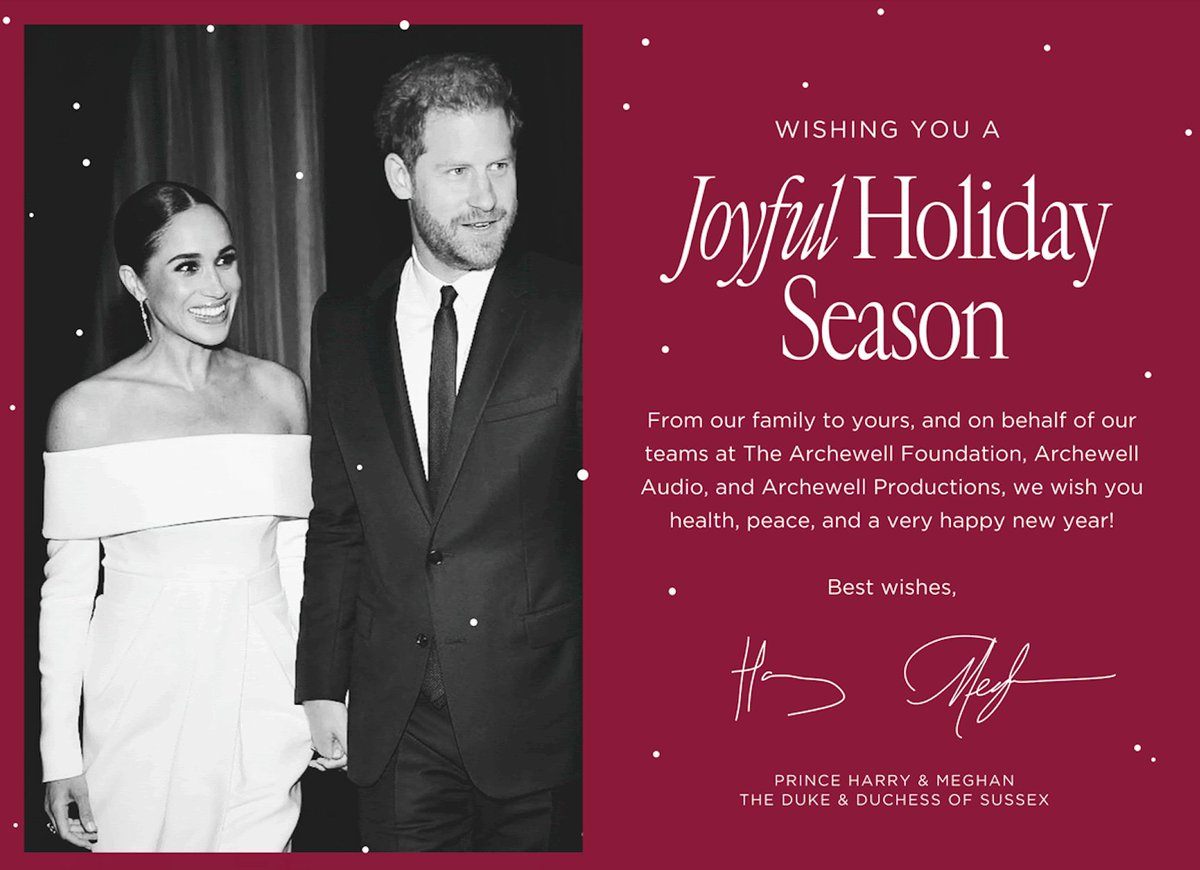 @ledbettercarly I love this!🎄🎅

Decided not to compete with a staged family photo.
Just a reminder that they won the Robert F Kennedy Human Rights Award #RipplesOfHope for their work. It's ok to look stunning as a couple w/o the kids in every photo

#ServiceIsUniversal #HarryandMeghanOnNetflix