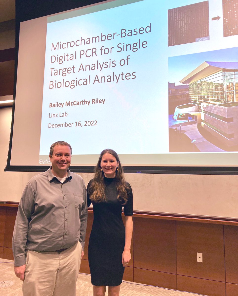 Congratulations to Dr. Bailey McCarthy Riley, of the Liz Lab, who defended her dissertation: “Microchamber-based Digital Pcr for Single Target Analysis of Biological Analytes” this morning at #WSUchemistry! #WomenInScience #SciPol