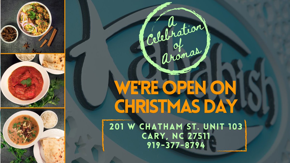 KababishCafe's tweet photo. Don't forget we are open on Christmas Day, and we are currently taking reservations for our Holiday Menu, visit our website for more information. 
Table of 4: https://t.co/uiFY0wix0Z
Table of 8: https://t.co/SdAKdH5wsM https://t.co/WyVtyWSuiF