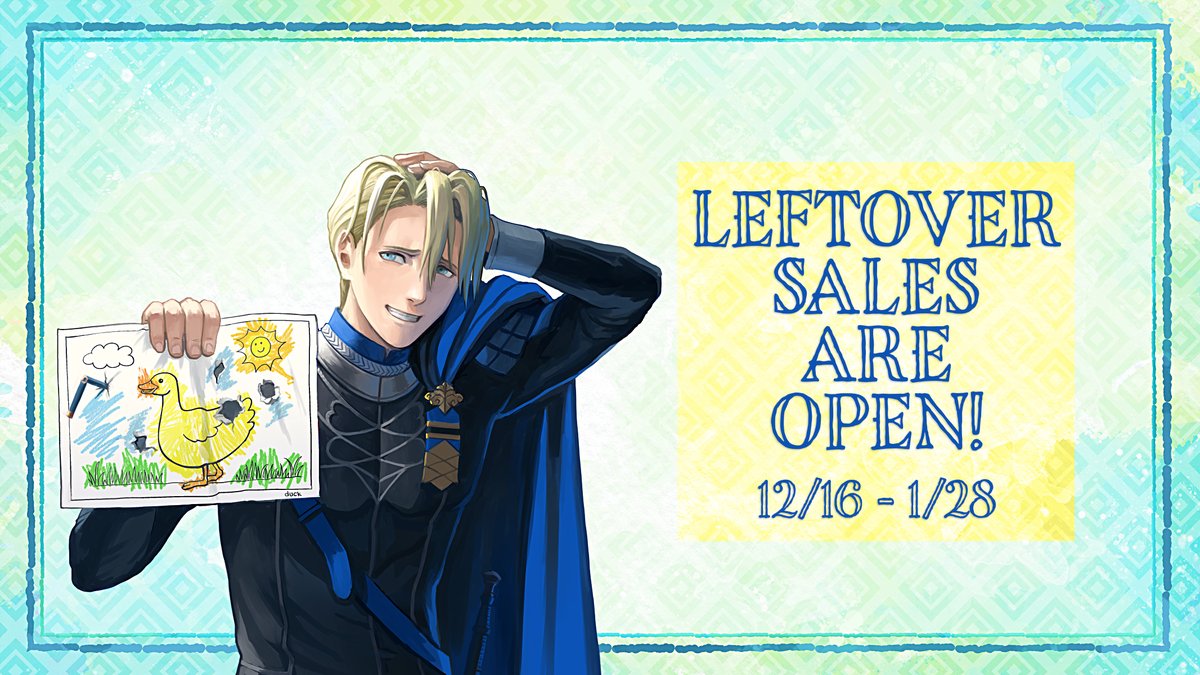 FE3HCOLOR's tweet photo. ‼️ LEFTOVER SALES ARE OPEN ‼️
Come one, come all! Leftover sales for the FE3H coloring book are now open! We have plenty of full bundles, extra merch and books to go around, so consider picking one up this holiday season.
🌈 SHOP: https://t.co/I2PSshunHX https://t.co/axe7fEHysK