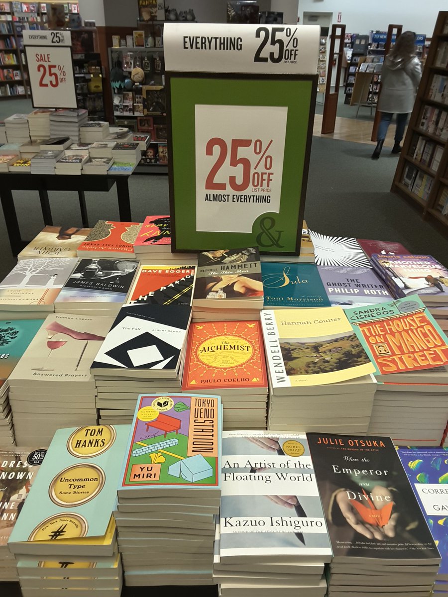Our Moving #Sale has begun! Stop in and save 25% off everything in store! Some exclusions do apply. Also, be sure to check out our new store location at Sherwood Plaza in Natick! 📚
#book #booktwt #Barnesandnoble #bnnatickma