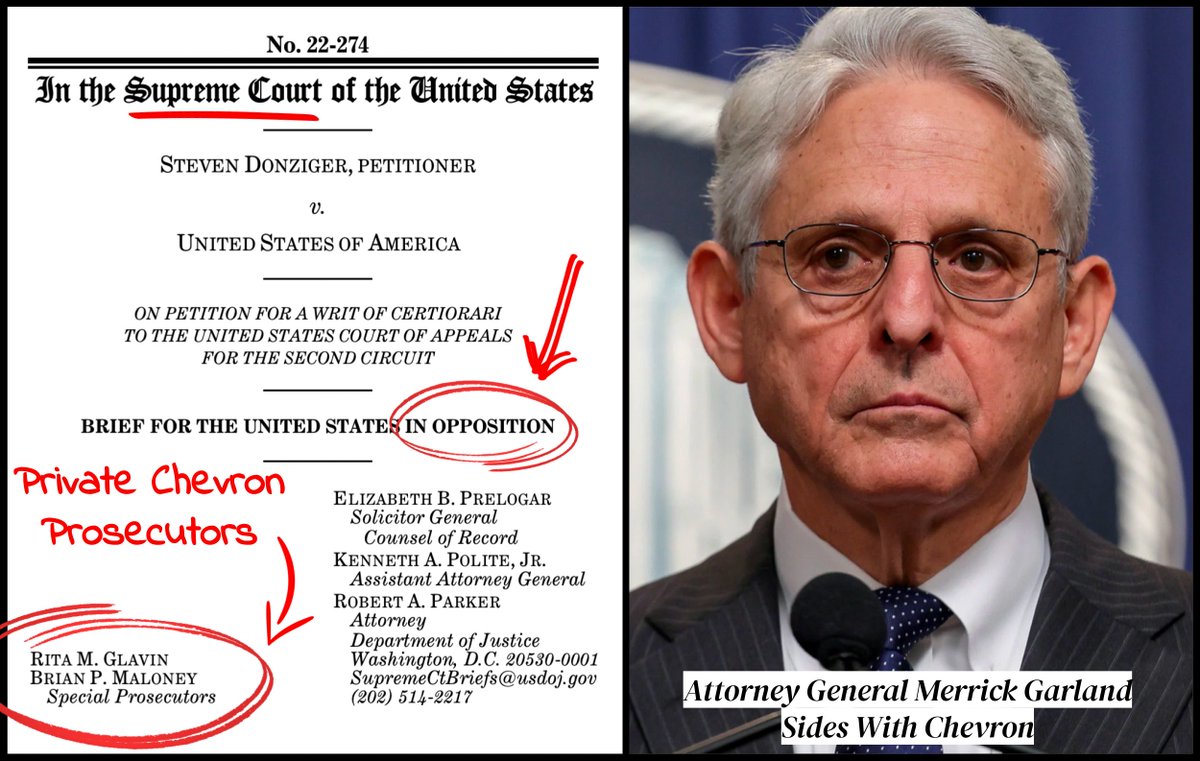 SDonziger's tweet photo. Sad but not surprised that the DOJ today sided with @Chevron to claim the company's prosecution of me after helping Amazon peoples win a historic $9.5b pollution case was permissible. 

Merrick Garland is stating a corporation can act as a government prosecutor. Indefensible. https://t.co/zUFqMYrIUO