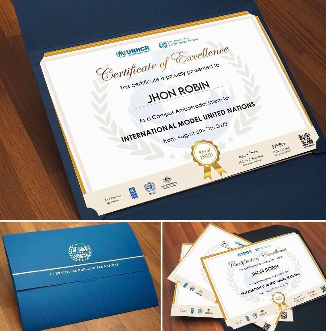 chinmay162000's tweet photo. Attend IMUN Online Conference &amp; Get your professional International MUN certificate 🤩 These certificates are online friendly so you can easily display them on your LinkedIn profiles or attach them to your resume or higher studies applications https://t.co/6PDj2dQdhk https://t.co/gDDMx8g4Qy