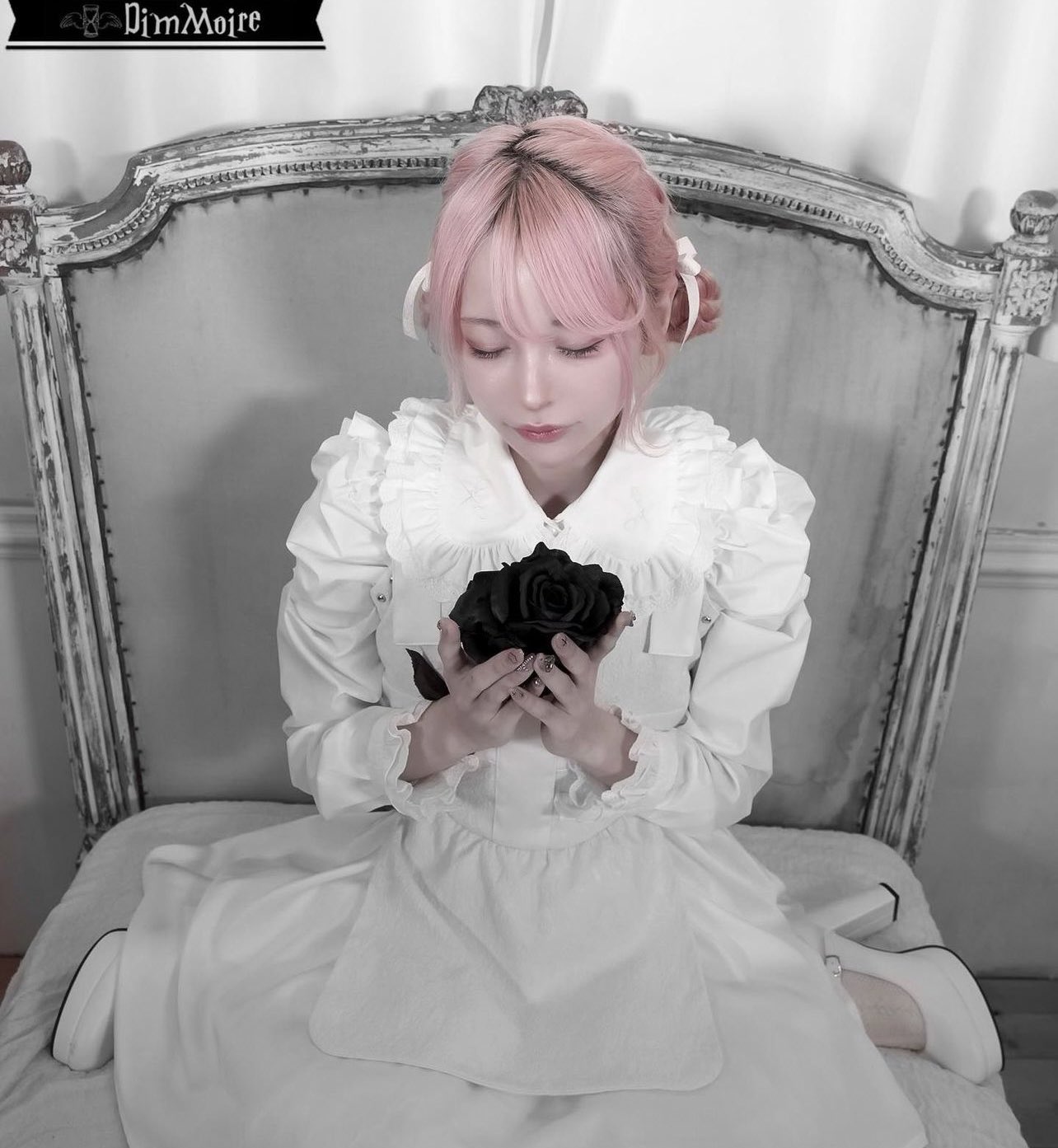 Dimmoire【ディムモアール】デニムラップミニスカート Gray