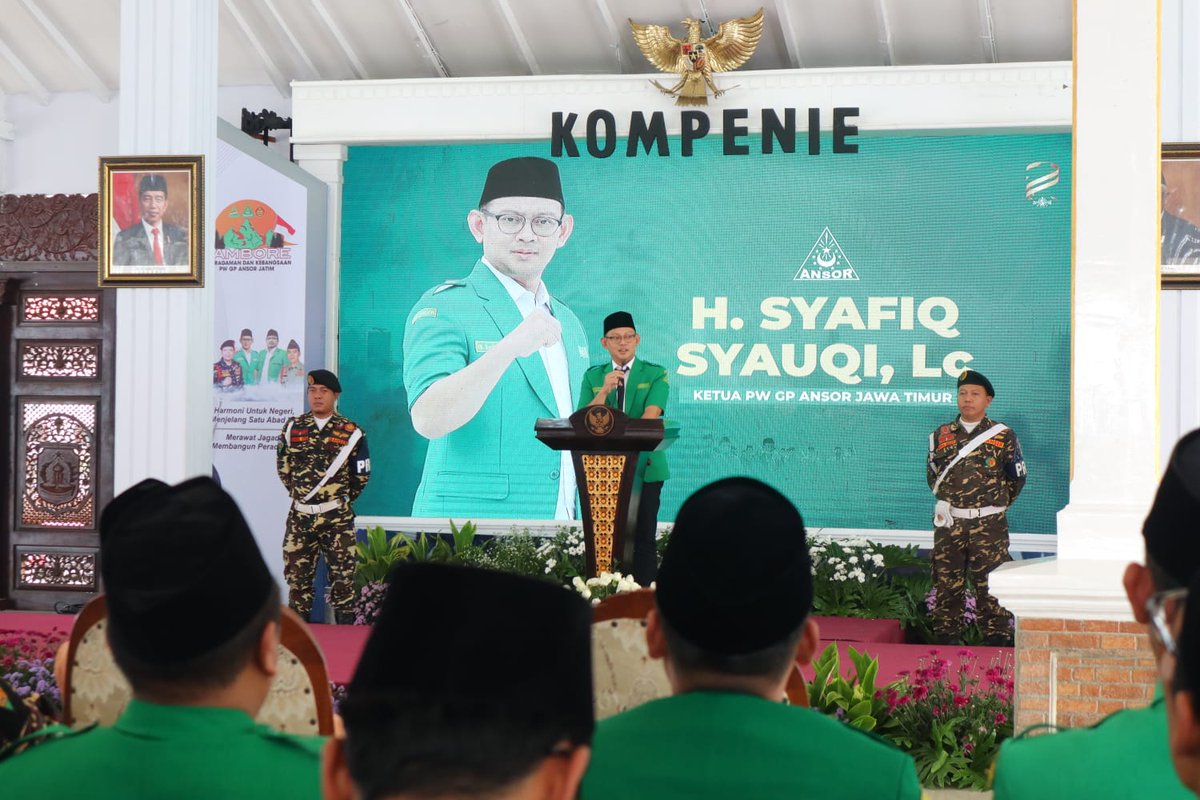 AmiruddinMahab1's tweet photo. Selamat dan Sukses Atas terselenggaranya kegiatan Pengukuhan, Raker, Rakor, &amp; sosialisasi Hasil KONBER XXVI PW GP ANSOR SATKORWIL BANSER JAWA TIMUR

#AnsorJatim1Komando https://t.co/uYVsBfPzEw