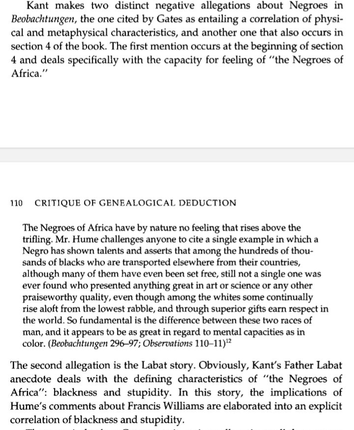 @AndrewMurphie My reading of Kant & Hume &, in turn, of Deleuze's take on the two turns on the question: how is it that Kant & Hume, the founders of empiricism & critique in Western philosophy, engage in racial profiling ? Perhaps I ought to consider the mysticism of the concept of the 'Negro'.