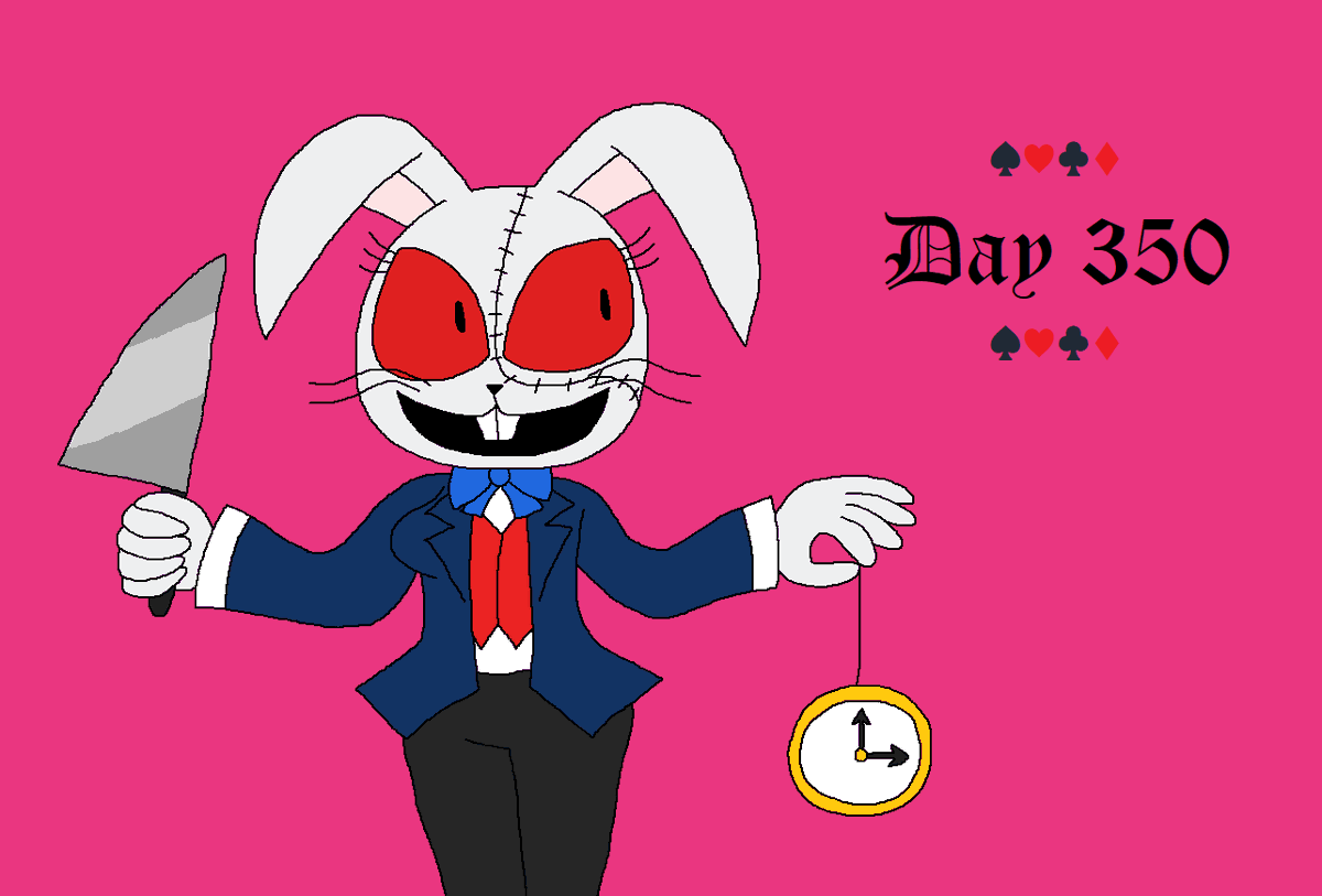 JosieRiki's tweet photo. Day 350 - Vanny is dressed as the White Rabbit.
(Note: This is for the 1st anniversary of Five Nights at Freddy's: Security Breach.)
#2022project #AliceInWonderland #FiveNightsatFreddys #FNAF #FiveNightsatFreddysSecurityBreach #Vanny #WhiteRabbit #watch #crossover https://t.co/6ExguoUB0k