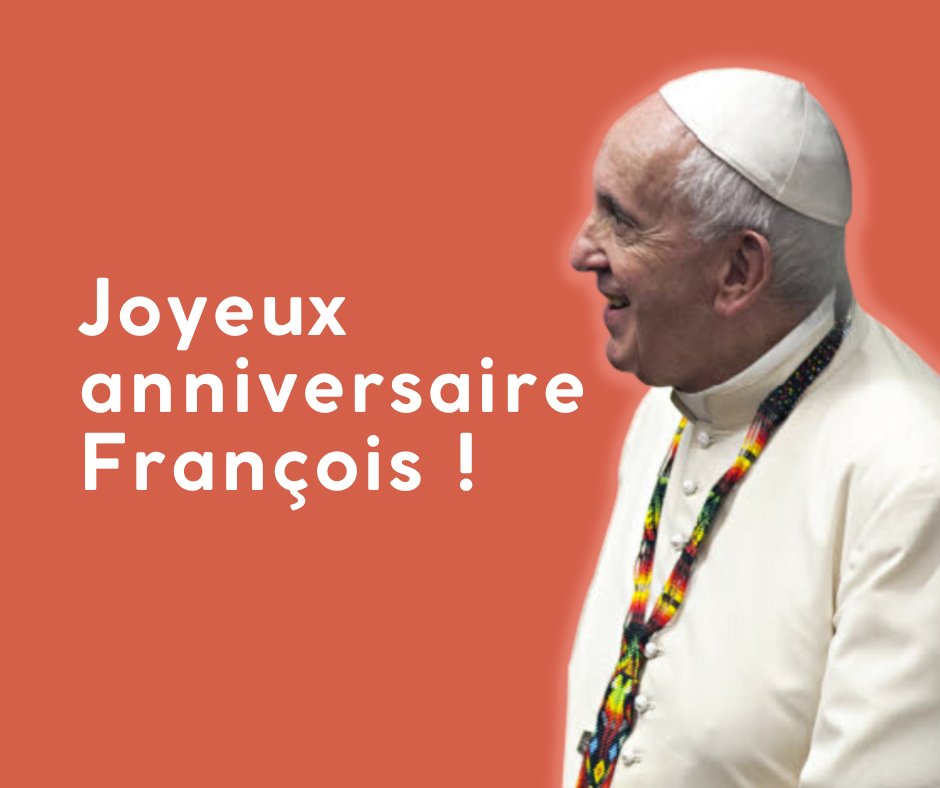 Eglisecatho's tweet image. Le souverain pontife @Pontifex_fr fête ses 86 ans aujourd'hui.