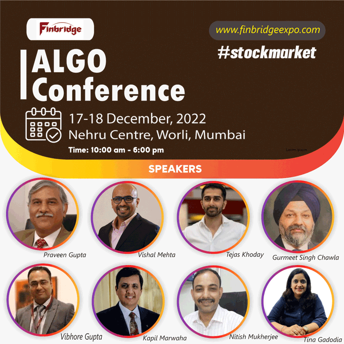 IIQF_Quants's tweet image. Attend the #AlgoConference in #Mumbai on December 17–18, 2022. Gain insights on various aspects of  #algotrading:
✅strategy creation to execution, 
✅automating trading process 
✅Adoption of #AI in trading etc.