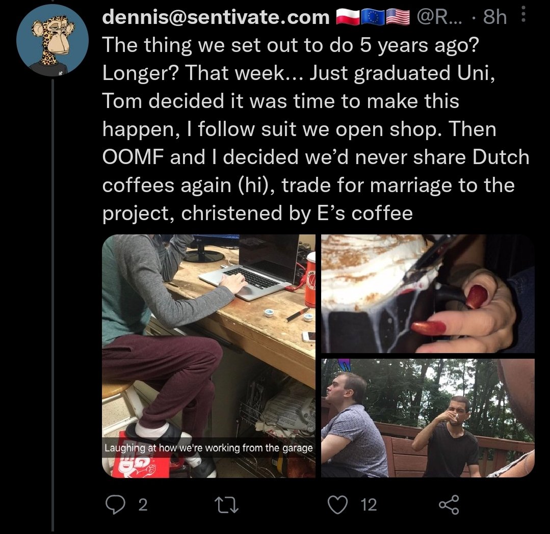 scentoftaint's tweet photo. Notice how Dennis posts random out of context pictures that are supposed to demonstrate some kind of progress but has never posted a single photo of anything even vaguely resembling them working in the various #Sentivate offices they've claimed to be moving to and from. $SNTVT https://t.co/VgaXbudTOy