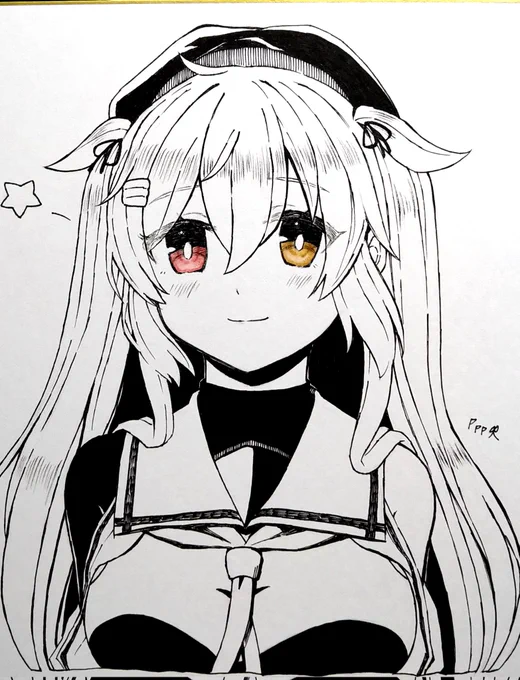 大きい色紙!に描くの初めてで、ヤバイデカイむずいスキャン機にも入らない!となっちょりました 