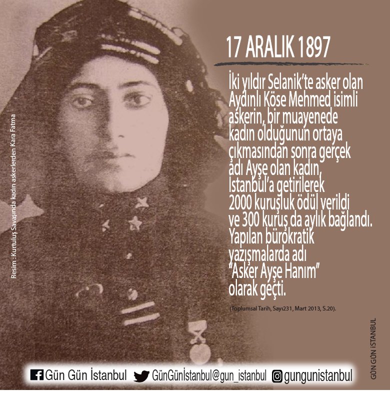 gun_istanbul's tweet photo. #I897 #AydınlıKöseMehmed #AskerAyşe #ödül #aylık #Selanik #cinsiyet #İstanbul #İstanbulunTarihi #GünGünİstanbul @istanbulbld @ToplumsalTarih 

Osmanlı Devleti, Asker Ayşe'nin erkek kimliği ile yaşamış olmasını maddi ihtiyaca bağlayarak ödüllendirmiş. https://t.co/sP4oSz8JJD