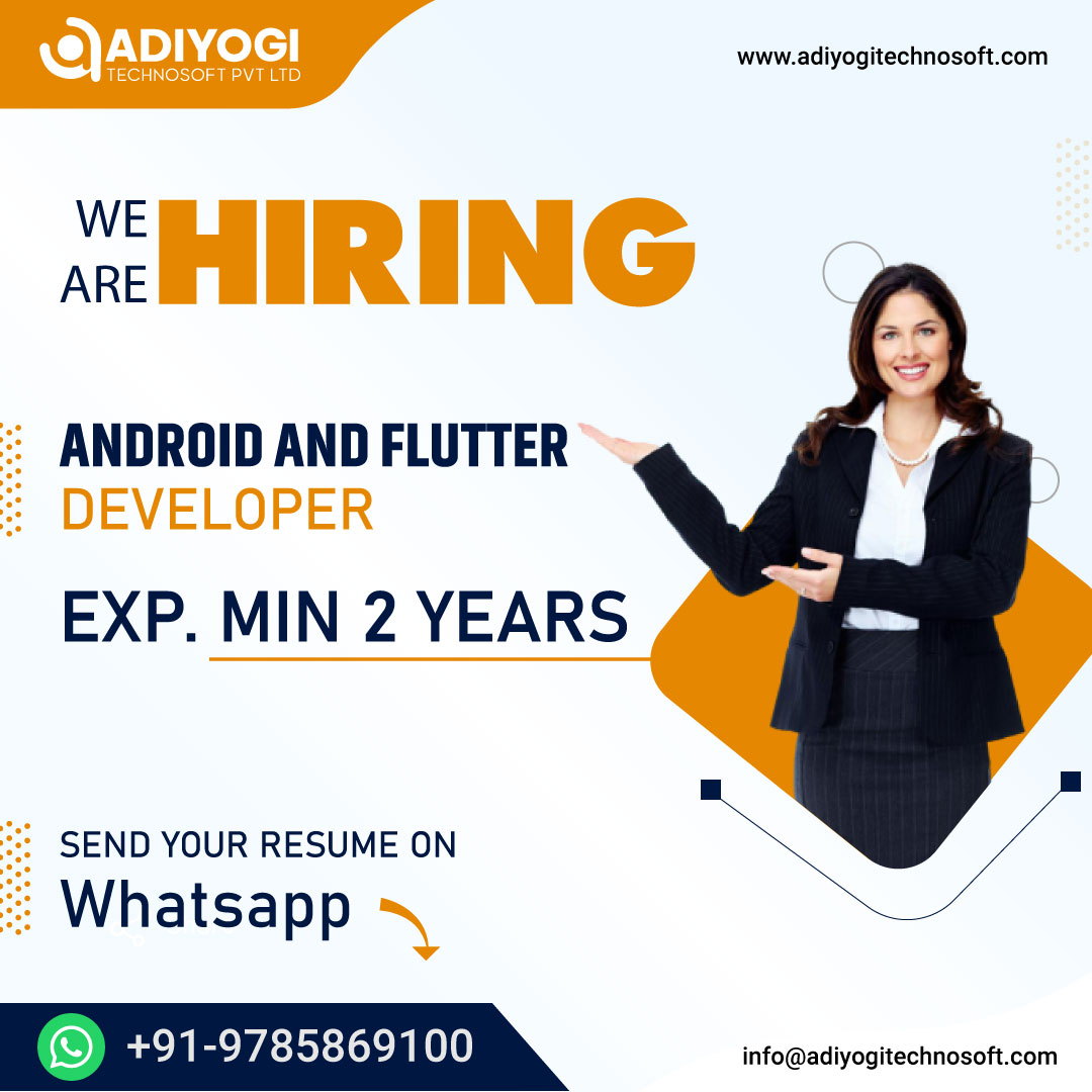 AdiyogiTechIND's tweet photo. Interested candidates should send their resume via 𝐖𝐡𝐚𝐭𝐬𝐀𝐩𝐩: https://t.co/eTfGFjo32o
#wearehiring #android #applynow #jobopportunity #vacancy #recruiter #jobvacancy #job #nowhiring #recruiting #flutter #androidjobs #flutterjobs #flutterdeveloper #flutterdeveloperjobs https://t.co/SdZ2vbtp4j