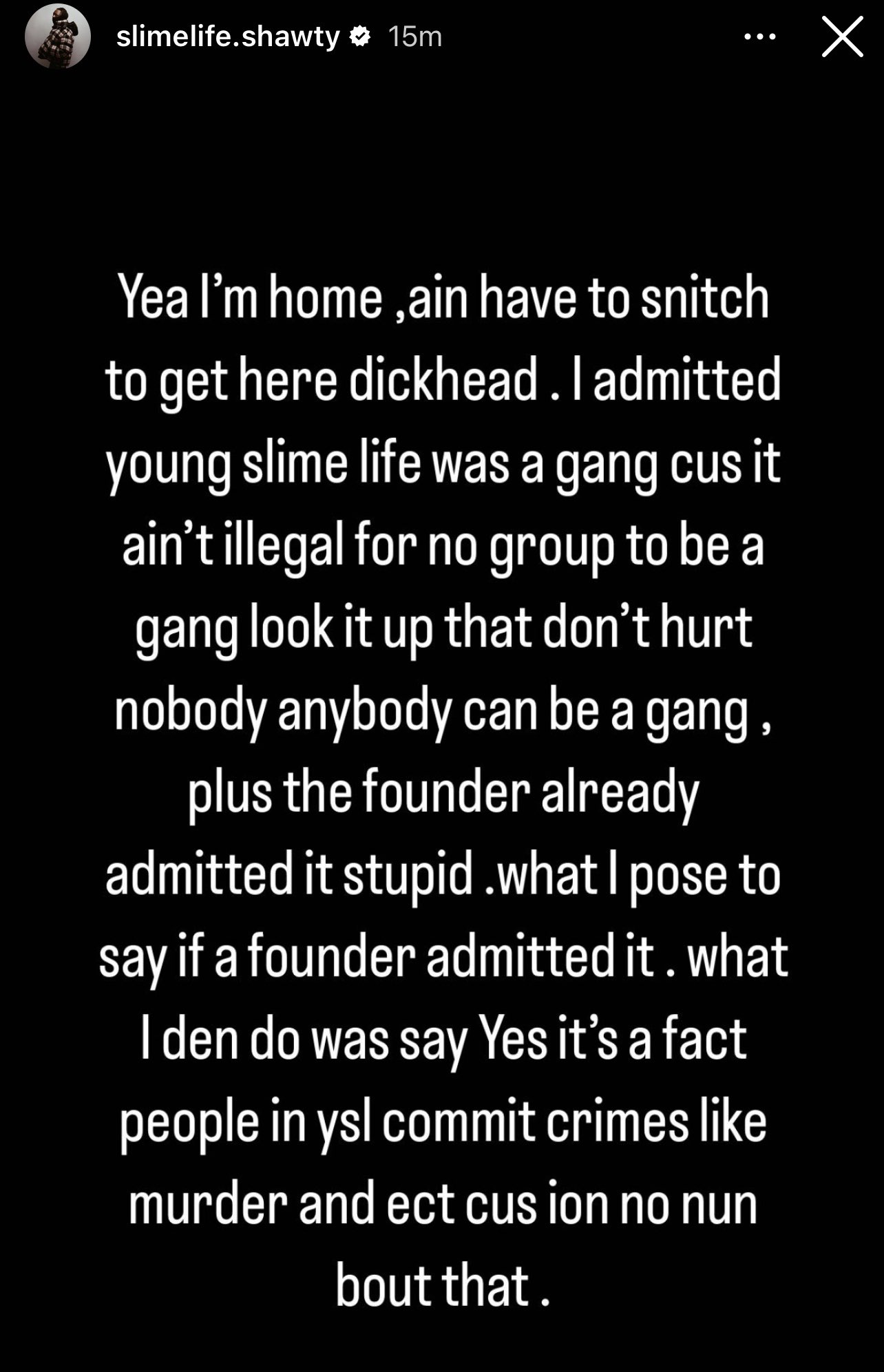 Kollege Kidd on X: Slimelife Shawty claims he ain't a snitch   / X