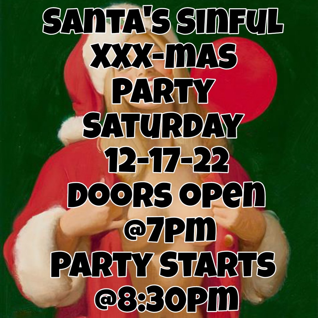 BeemersGC15131's tweet photo. Santa's Sinful XXX-mas Party Saturday December 17th 2022. Complimentary buffet and giveaways #gentlemensclub #stripclub #pittsburghnightlife #lapdances #viprooms #privaterooms #girlsgirlsgirls #412 #getnaked #stripperlife #champagneroom #christmasparty #21andover #fullservicebar https://t.co/fRgU6OW0CF