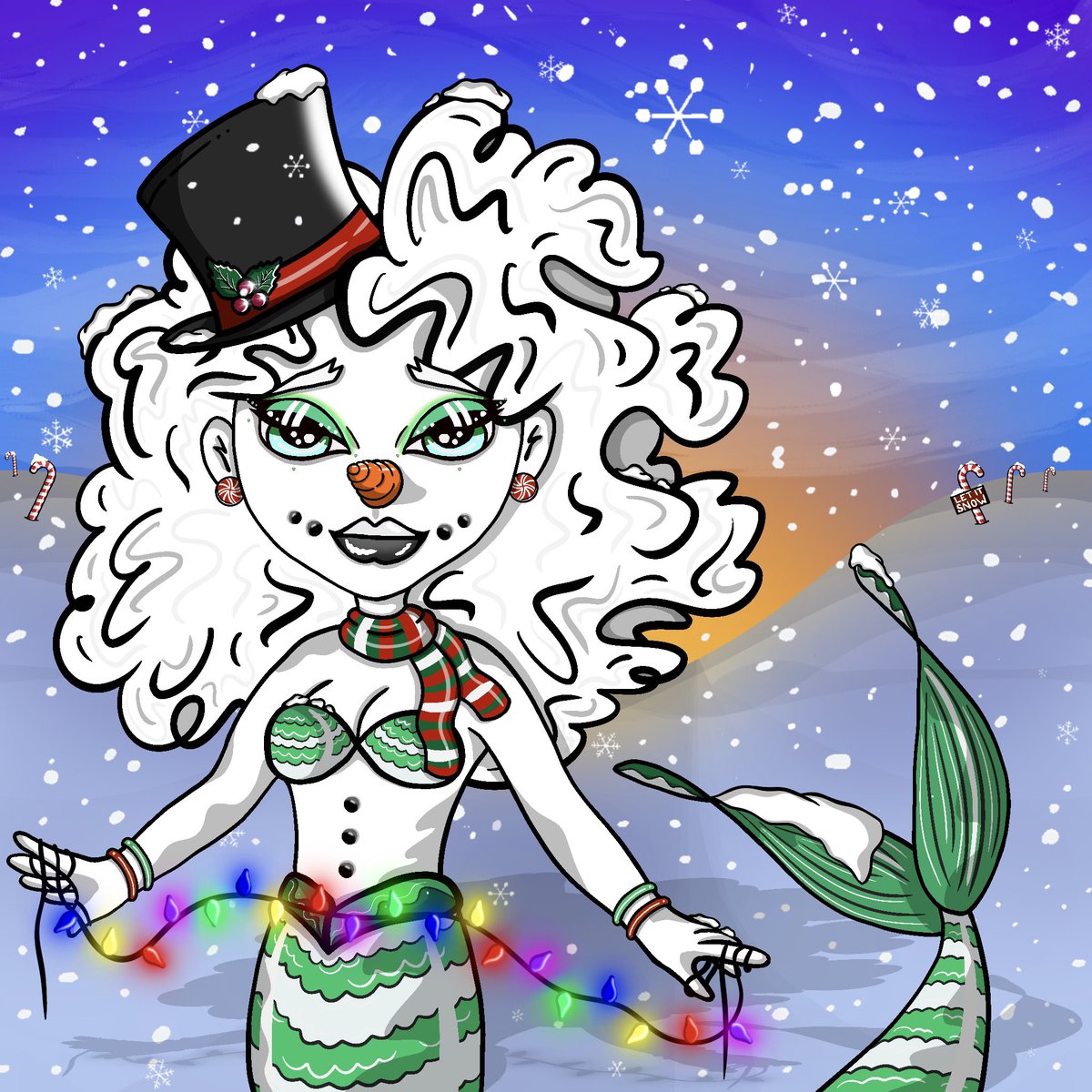 The 2nd Holiday Mermaid is now listed!☃️
❄️opensea.io/collection/mer…

Say Hello to Frosty the Snowmaid!❄️
#WomeninNFTs #Web3 #NFTartist #NFT