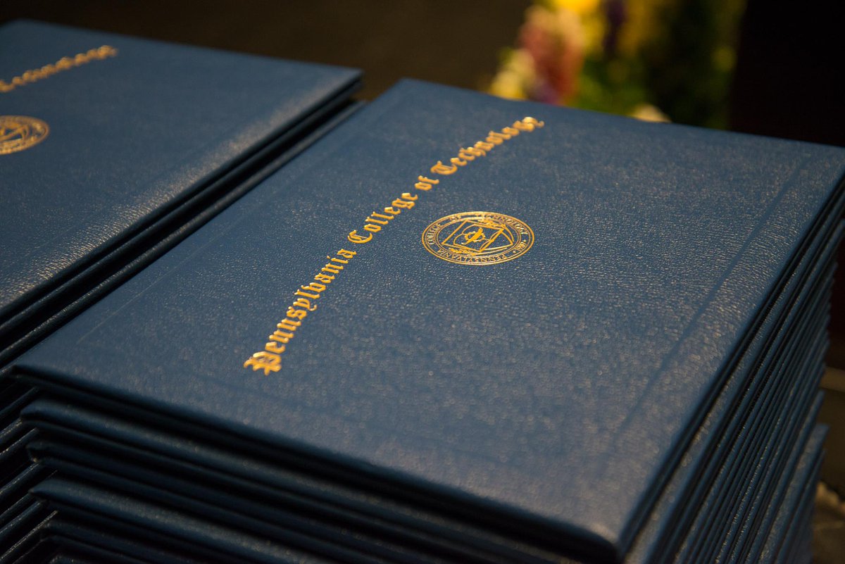 PennCollege's tweet photo. ‘Twas the night before Commencement, when all through the CAC 
Not a creature was stirring, not even an emcee; 
The diplomas were stacked on the stage with care, 
In hopes that the graduates would soon be there… 

#pctgrad #penncollege https://t.co/pwjTcHtzzV