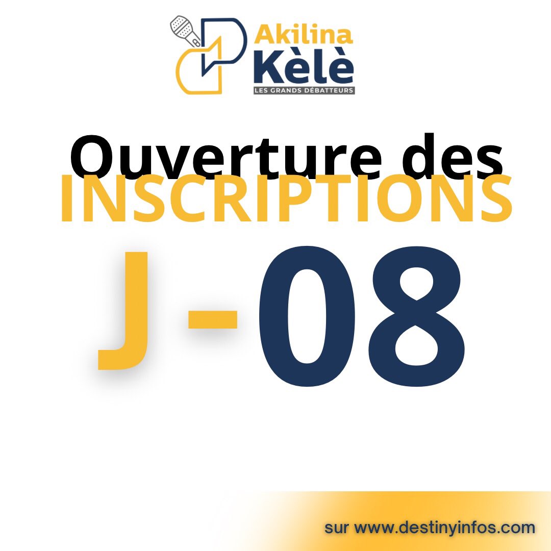 akilinakele's tweet photo. 🔴J-08: Nous ne sommes plus qu’à huit(8) de l’ouverture des inscriptions à la deuxième édition de votre #compétition de débat #interuniversitaire
#Inscriptions #mali #debats #democratie #akilinakele https://t.co/62SdOWZ61L