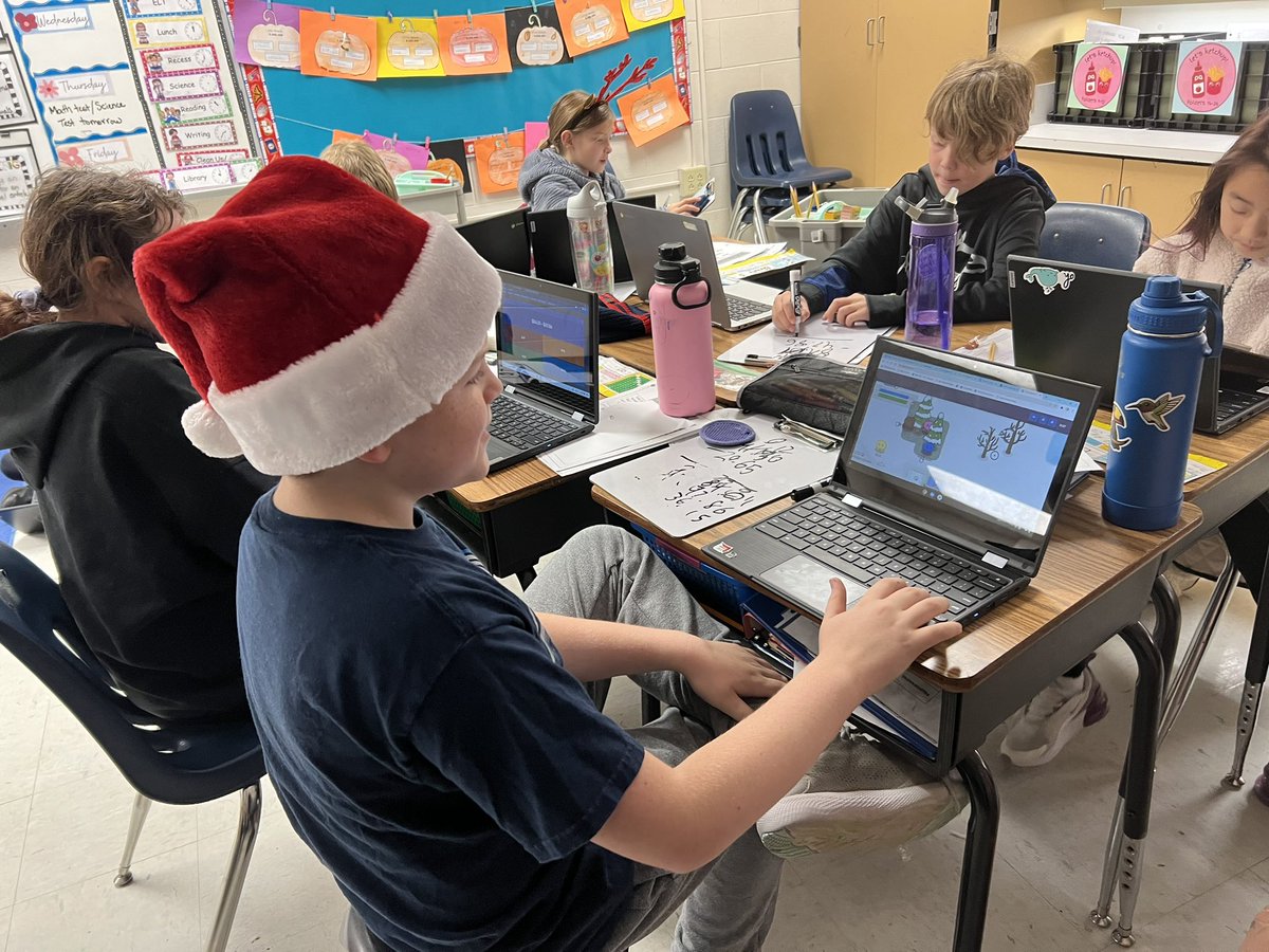 Aamar4th's tweet photo. To review for our decimals computation test yesterday, we tried out a new game called GimKit, and it was a huge hit. Students enjoyed being able to throw snowballs while answering math problems. Then, we built snowmen and calculated how much it cost to dress him up. @mvesycsd https://t.co/ABeWZBt1nL