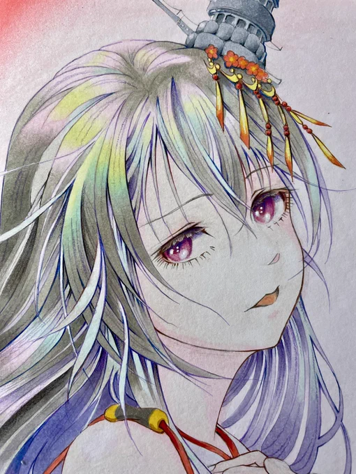 ハイライト入れたけどまだ完成じゃなかった。この絵に金箔を散らしてみたかったんだ… 