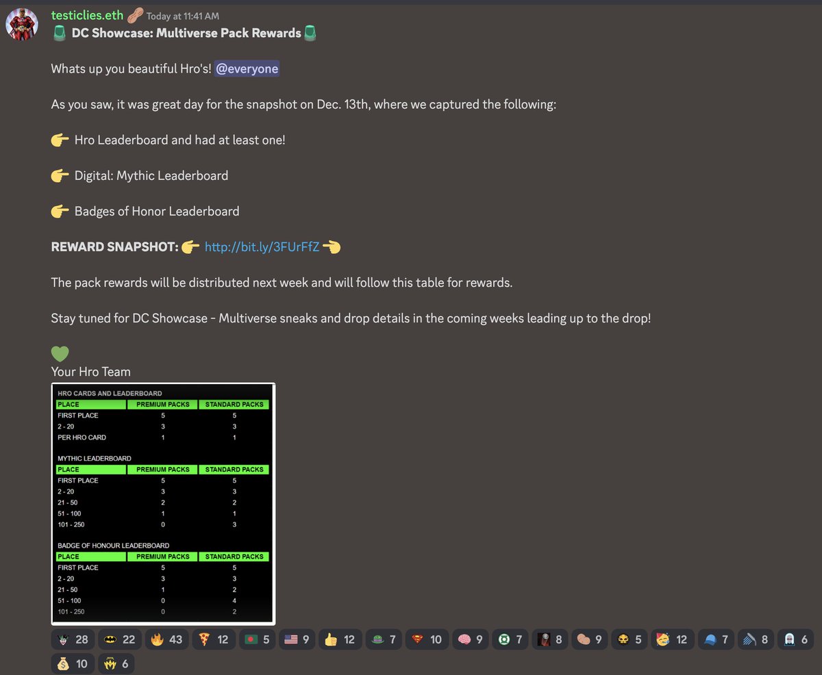 Loved seeing all the positive vibes on <a href="/hro/">Hro</a> stream today! 💎👊 getting a well deserved boost for DD7.

Can't wait to see our Hro's crack open those packs in Jan!

Don't forget to watch the stream if you missed:
 👉 youtu.be/ZAVsW-0nXb4

#hro #KOLEX #imx #dccomics #hybrid