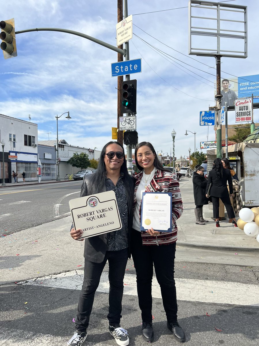 Rep. Jimmy Gomez (@repjimmygomez) on Twitter photo #BoyleHeights native and internationally-renowned artist Robert Vargas proves that LA is the birthplace for world-class talent.
Thank you for brightening our communities with murals in #CA34 & throughout the world.
Today, <a href="/LACity/">City of Los Angeles</a> named <a href="/TheRobertVargas/">Robert Vargas</a> square in his honor! #BoyleHeights native and internationally-renowned artist Robert Vargas proves that LA is the birthplace for world-class talent.
Thank you for brightening our communities with murals in #CA34 & throughout the world.
Today, <a href="/LACity/">City of Los Angeles</a> named <a href="/TheRobertVargas/">Robert Vargas</a> square in his honor!