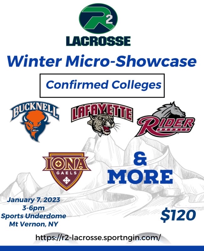 Registration open for R2Lacrosse Winter Micro-Showcase for girls on Jan. 7 at at Mt. Vernon, NY - bit.ly/3hvuMCE