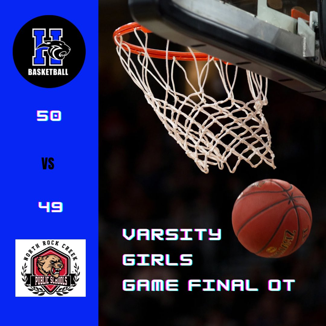 The Harrah Lady Panthers win a tough one in OT over North Rock Creek 50-49.  #Fam1ly | #All1n | #MakeEmBelieve | #OKPreps