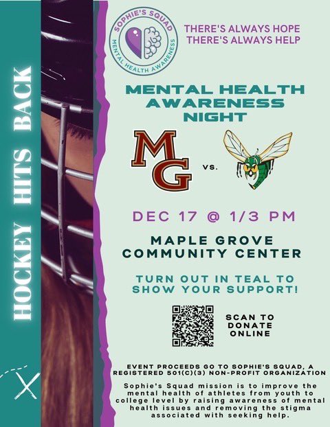 bobbistrom3's tweet photo. Tomorrow is the big day with @SophiesSquad when @MGgirlshockey take on @EHSgirlshockey  🥅🏒 @MannonMcMahon &amp; @hughes_gabbie will be helping out! Come cheer on the Crimson &amp; meet @UMDWHockey players! @OMGHA2k https://t.co/F9cHX2IIOs