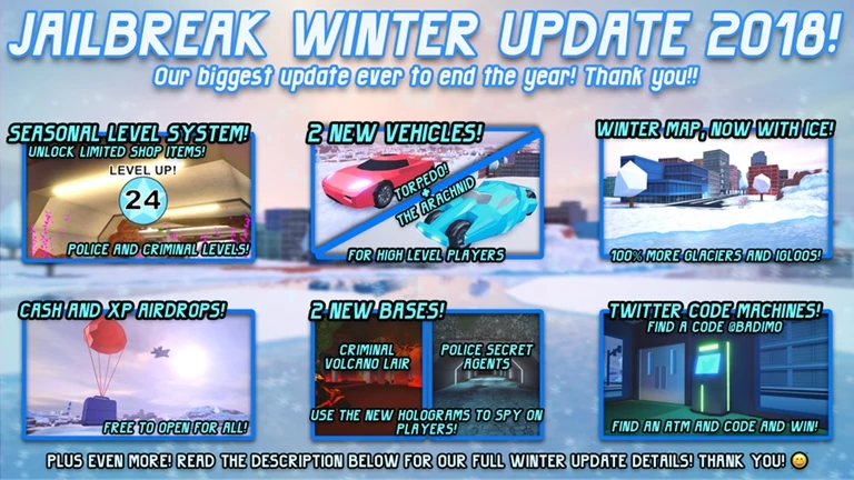 Jailbreak Codes December 2023 (Winter Update)