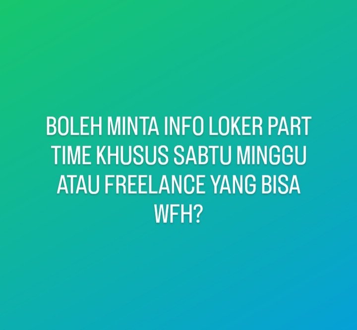 worksfess's tweet photo. Work! Boleh minta info nya kah teman² semua? Terimakasih https://t.co/wcF8bSVtvc