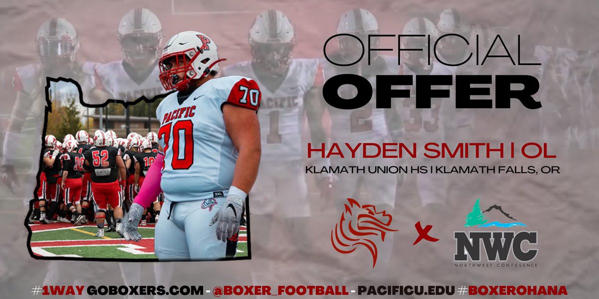 After a great conversation with Coach Craft, I am excited to receive an official offer from Pacific University. <a href="/CoachJCraft/">Coach Jim Craft</a> <a href="/CoachFalc/">Ian Falconer</a> <a href="/Coach_Taura/">Kit Taura</a> <a href="/Coach_BMeyer/">Braeden Lafaele Meyer</a> <a href="/goboxers/">Pacific Boxers</a> #goboxers