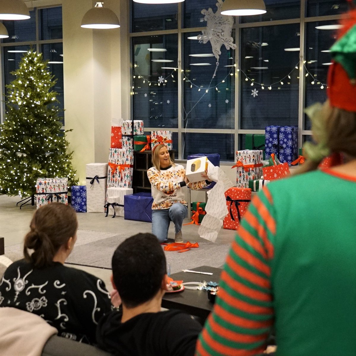 runstudios's tweet photo. The RUN 33rd Annual White Elephant Party was a success! Some walked away with Seahawks tickets, others left with queso and chips, but everyone had a good time! https://t.co/eD60qhxwcj
