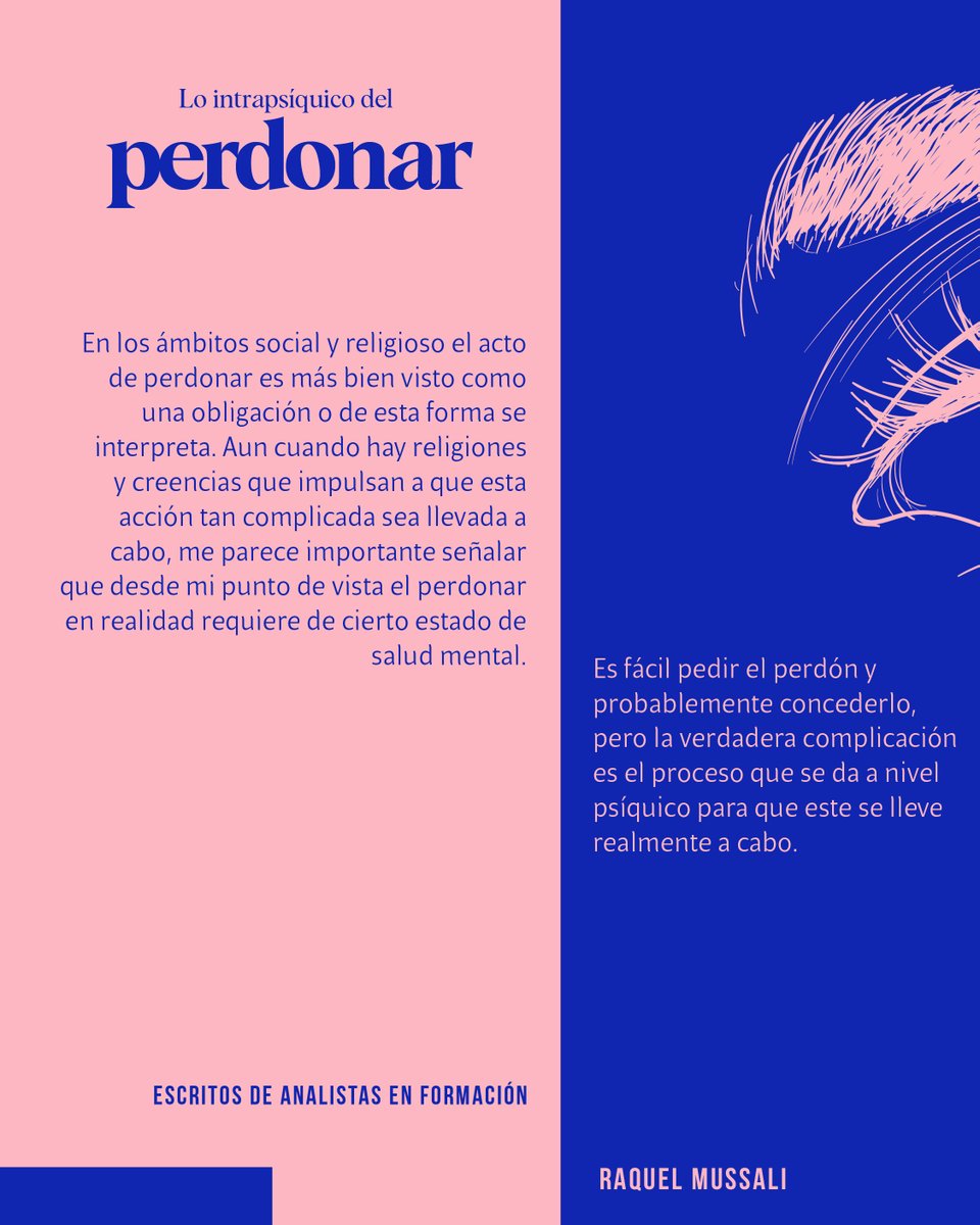 SPMteinforma's tweet photo. "Es fácil pedir el perdón y probablemente concederlo, pero la verdadera complicación es el proceso que se da a nivel psíquico para que este se lleve realmente a cabo."

Da clic en el enlace para continuar leyendo el texto de Raquel Mussali. https://t.co/4BTqsz5rQ9 https://t.co/8968HV3Ugx