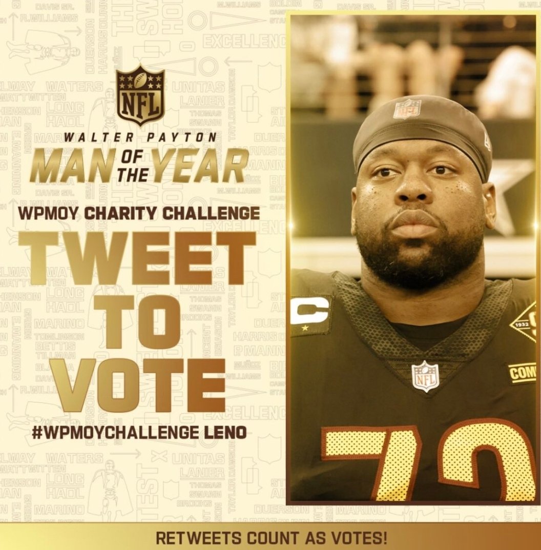 HogfarmerChris's tweet photo. Say @KDTrey5, 

Our guy @charleslenojr72 from the manders @Commanders is running for NFL Walter Payton man of the year. 

We need some love from the fans with

#WPMOYChallenge Leno

Big game Sunday. #HTTC https://t.co/HcYstnCxUf