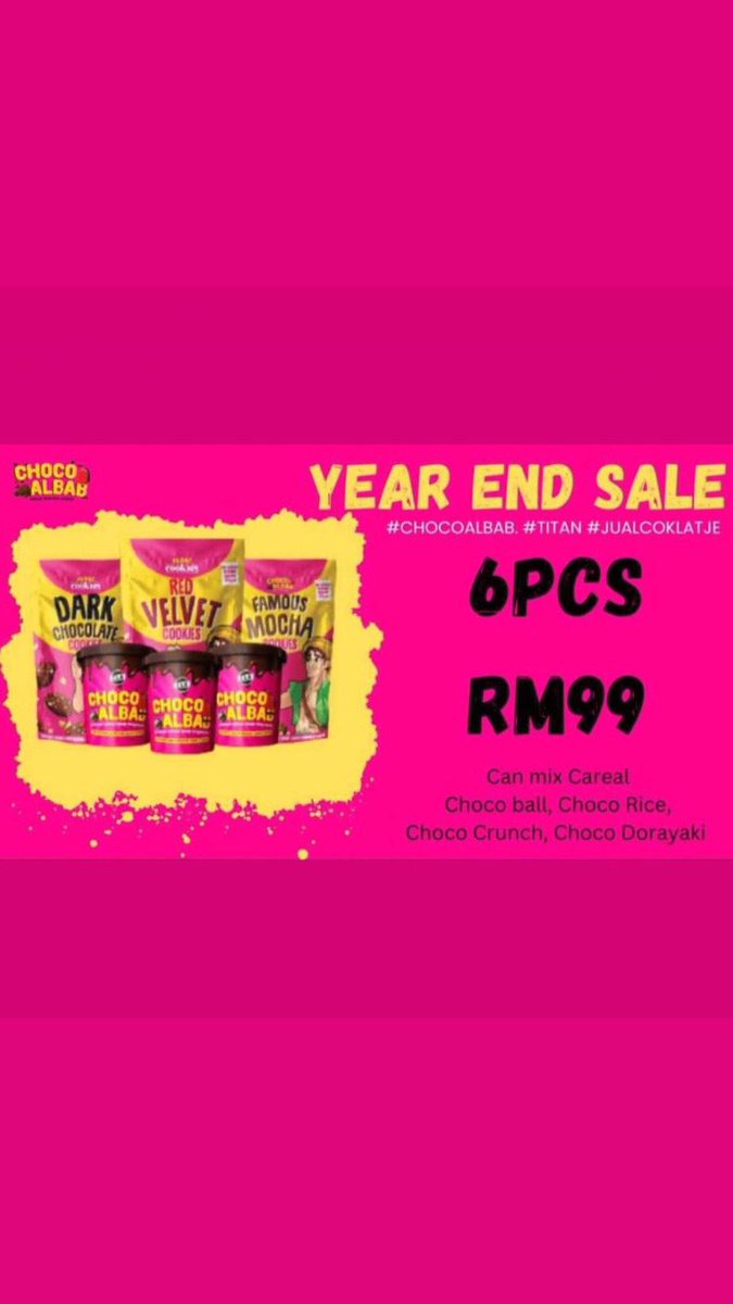 AzmiZahari74's tweet photo. Grab it now!😍🎉
.
#Chocoalbab #AlbabCookies #S_Asia #TheSaudagaar https://t.co/qsqpXQiHVu